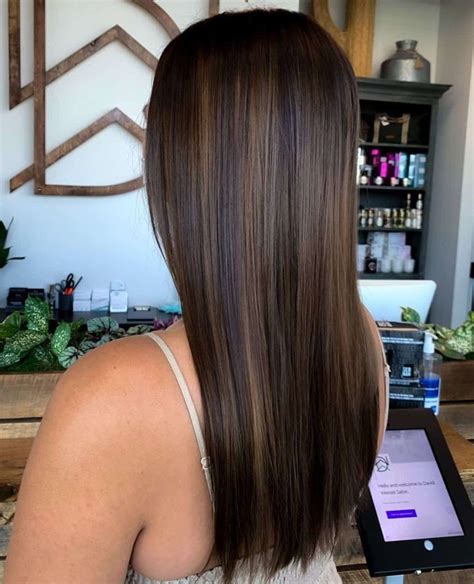 dark hair and caramel highlights|caramel highlights on straight hair.